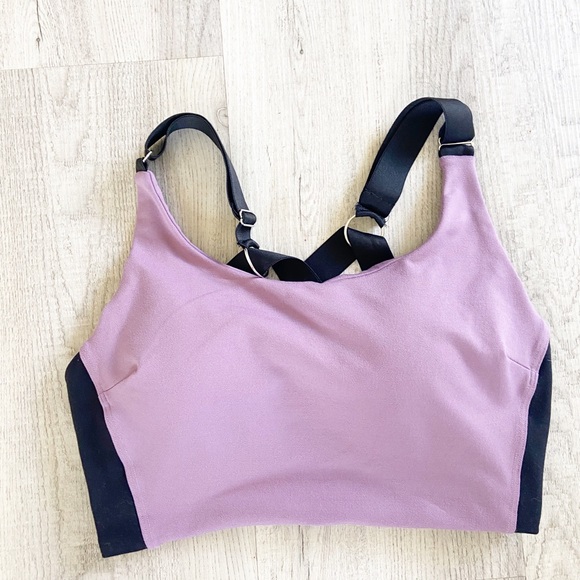 Rare Bombshell Sportswear Violet Frost Banded Sports Bra Size M Gym - Picture 1 of 3
